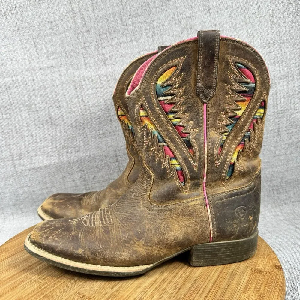 Ariat Quickdraw Western Boots Youth Boys Size 5 Cowboy Leather